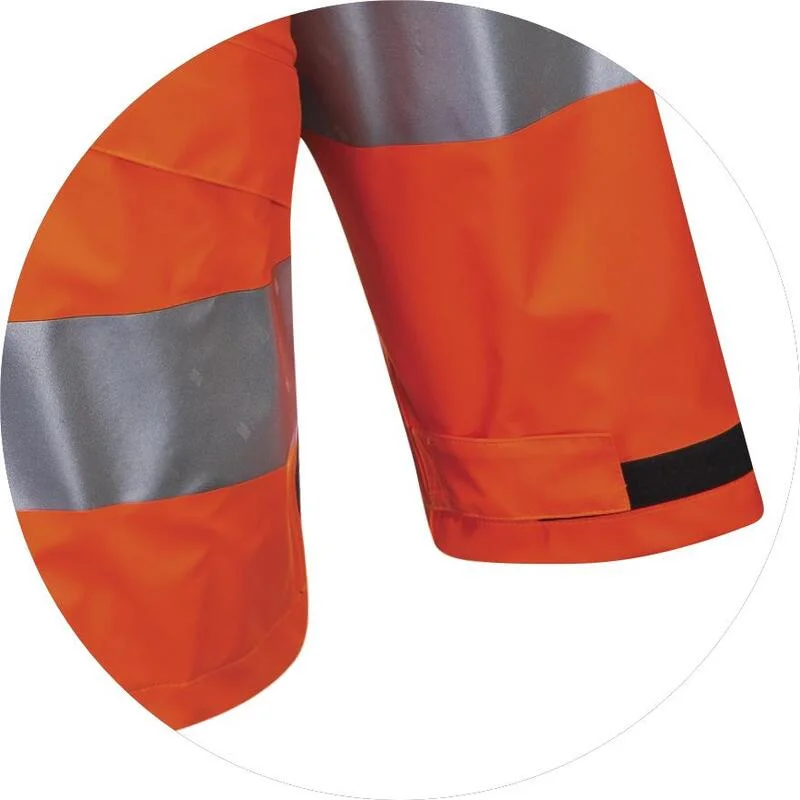 High Visibility Durable Waterproof Jacket Orange Reflective Work Wear for Sanitation Workers