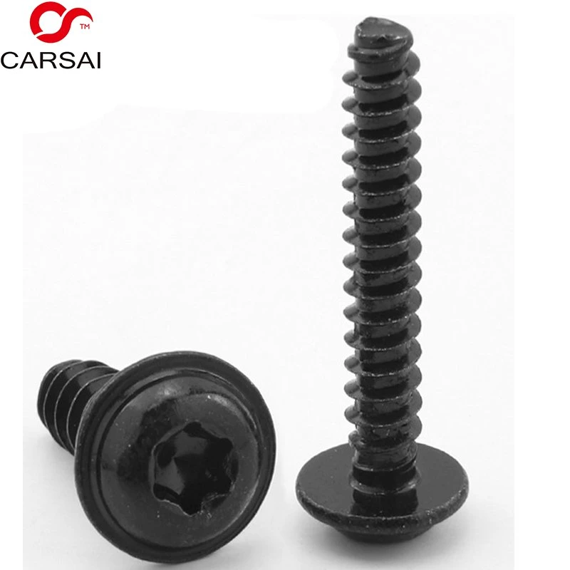 304 Acero inoxidable Negro Oxided Zinc chapado Torx seis lóbulos Cabeza de armadura modificada con junta de cola plana rosca autorroscante Tornillo de corte de rodillo de formación