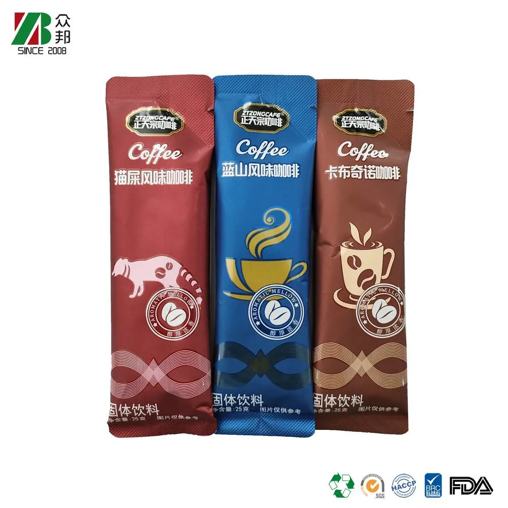 China Suppliers Custom Printed Instant Original Milk Tea Black Coffee Powder Automatic Packing Materials Plastic Bopp Laminated Stock Packaging Roll Film