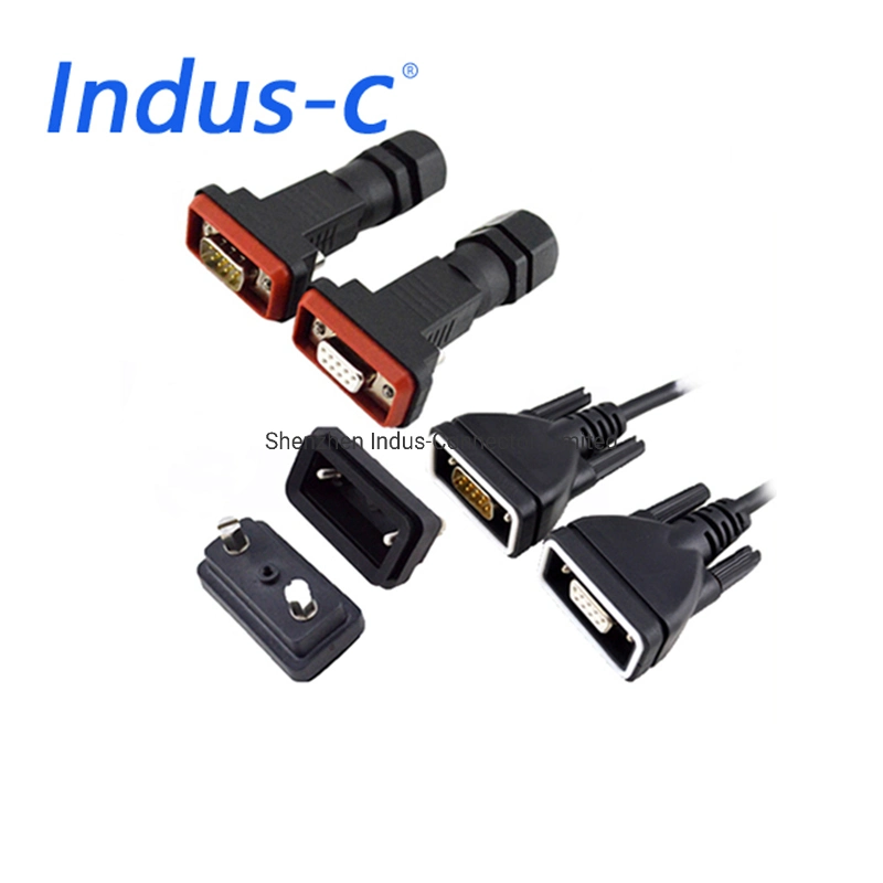 IP67 9pins 15pins 25pins RS232 Waterproof D-SUB Connector Cable