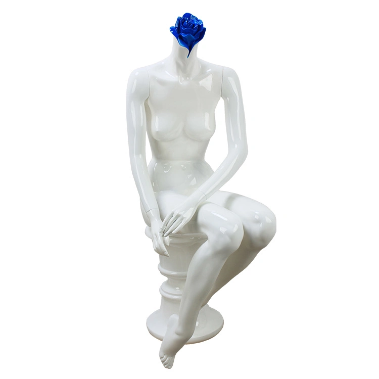 Hot Sale Unique Female Flower Head Sitting Mannequin for Clothes Display