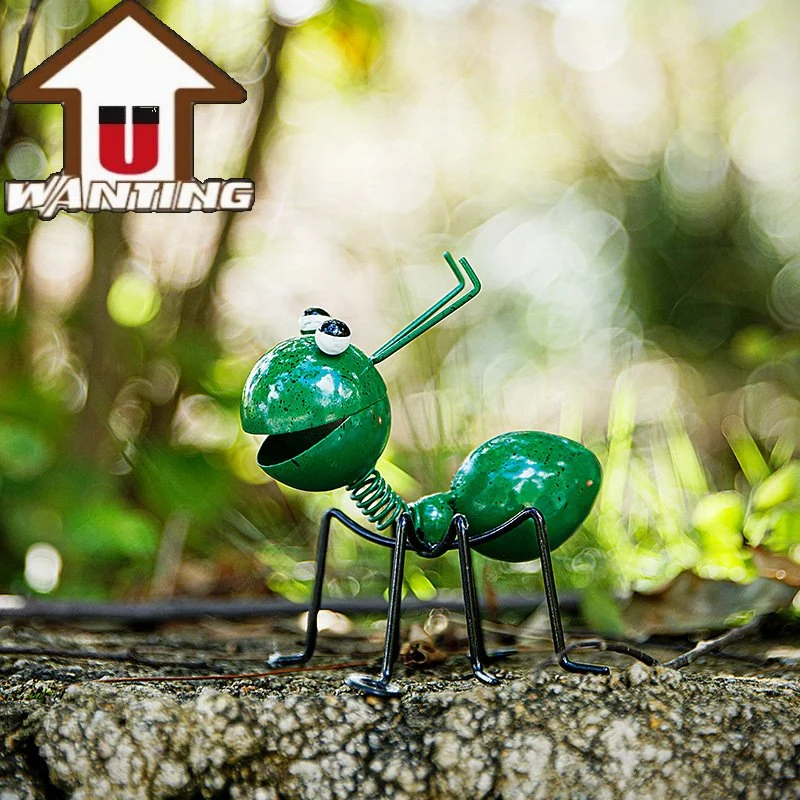 Venta caliente decoración de jardín forma animal Metal Ant decoración de casa Estilo de dibujos animados