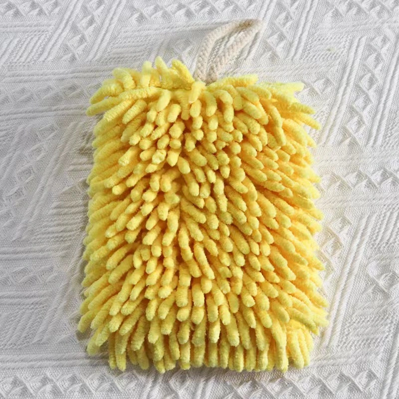 Household Kitchen Bathroom Water-Absorbing Quick-Drying Chenille Hand Towel