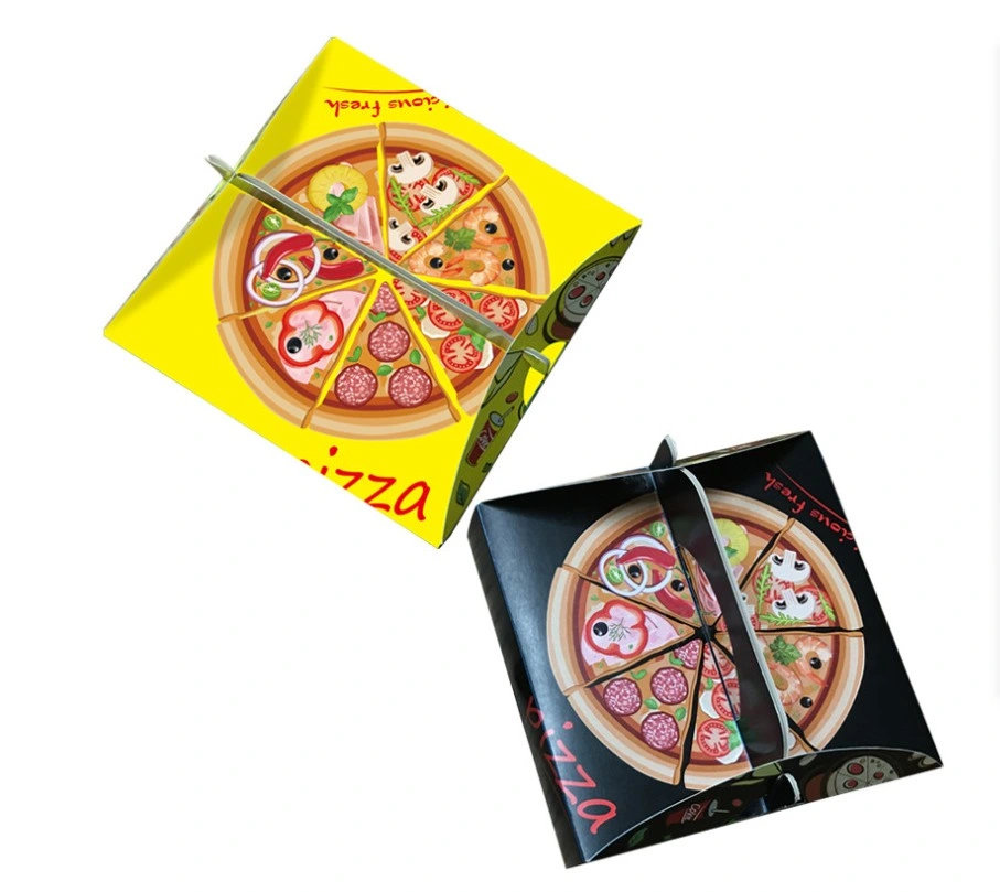 Corrugated Paper Pizza Box with Handle Takeaway Pizza Packing Box Packaging Cakes Pizzas Egg Tarts