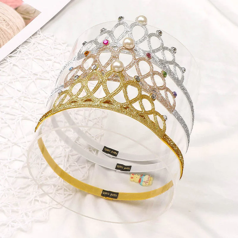 Bébé enfants strass paillettes Princesse bandeau filles cheveux Accessoires simple Articles de chapellerie Crown Tiara Party bijoux de cheveux