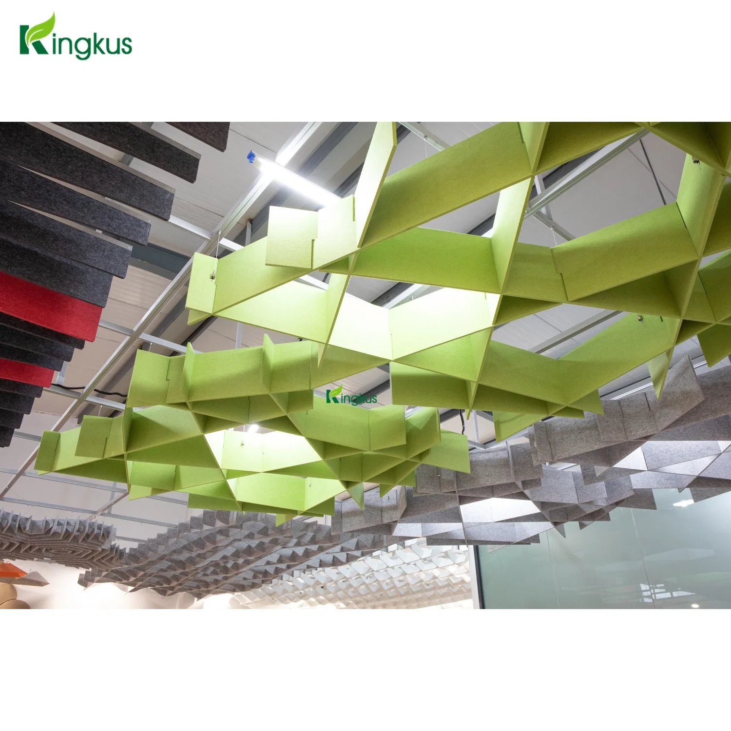 Sound Absorption Pet Acoustic Wall Panel Bafflas Ceiling Acoustic System U Keel