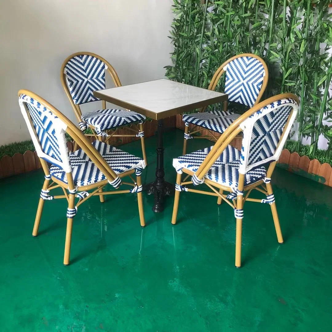 Ресторан на открытом воздухе французского бистро Circle кресло алюминиевых плетеной плетеной сад цветочный Председателя