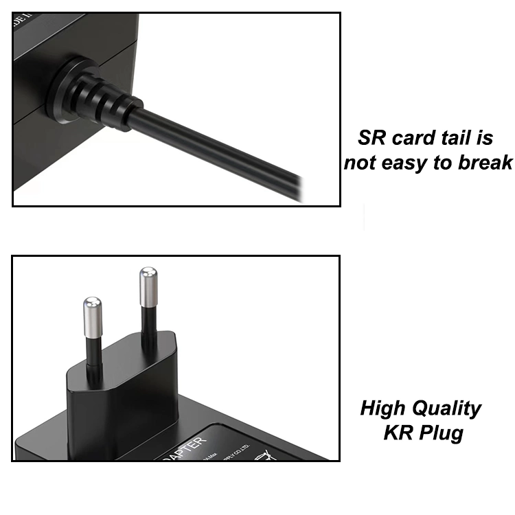 Kr-Stecker Kc EMV-Zertifikat Switching AC DC-Netzteil 12Volt 2A-Ausgang Mx24W-Adapter