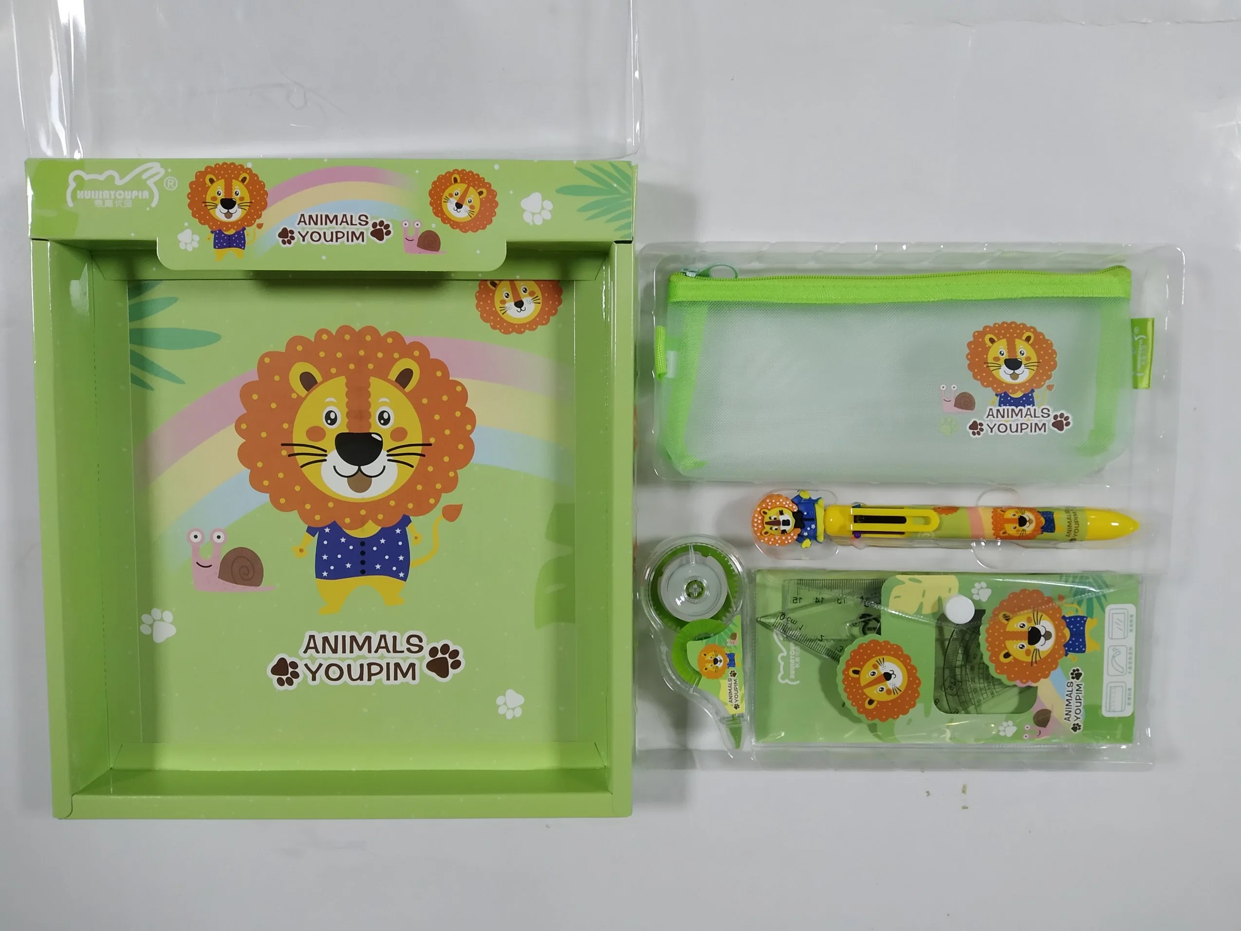 Young Readers Stationery Set with Handle Erasers and Rulers Pencil Sharpener Pencil Case