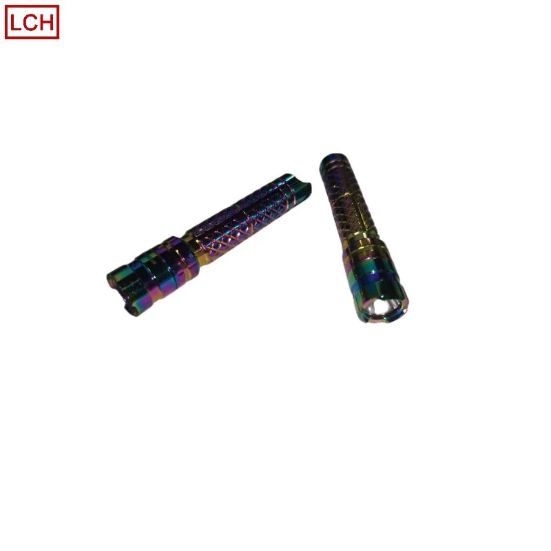 CNC Custom Rainbow PVD Craft Super Mini Portable Whistle Flashlight