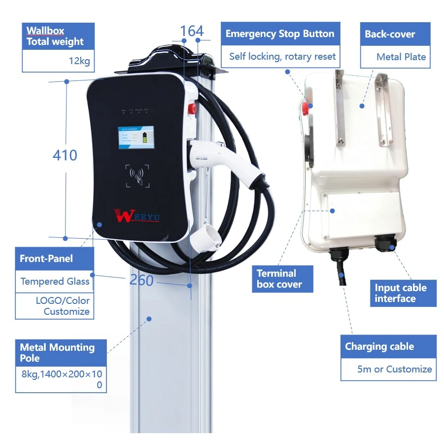 High quality/High cost performance  Factory Price 32A 7kw Integrated Charger EV Car Charger for Sale