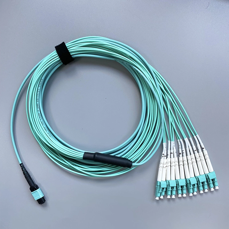 MPO-LC de convergencia de salida de derivación de OM3 latiguillo personalizable cables de telecomunicaciones