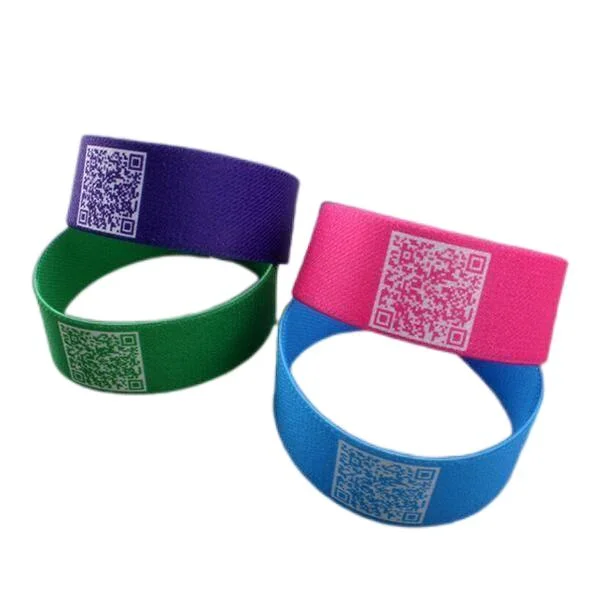 Woven Festival Elastic Fabric Event Ntag213 Ntag216 DESFire RFID Bracelet