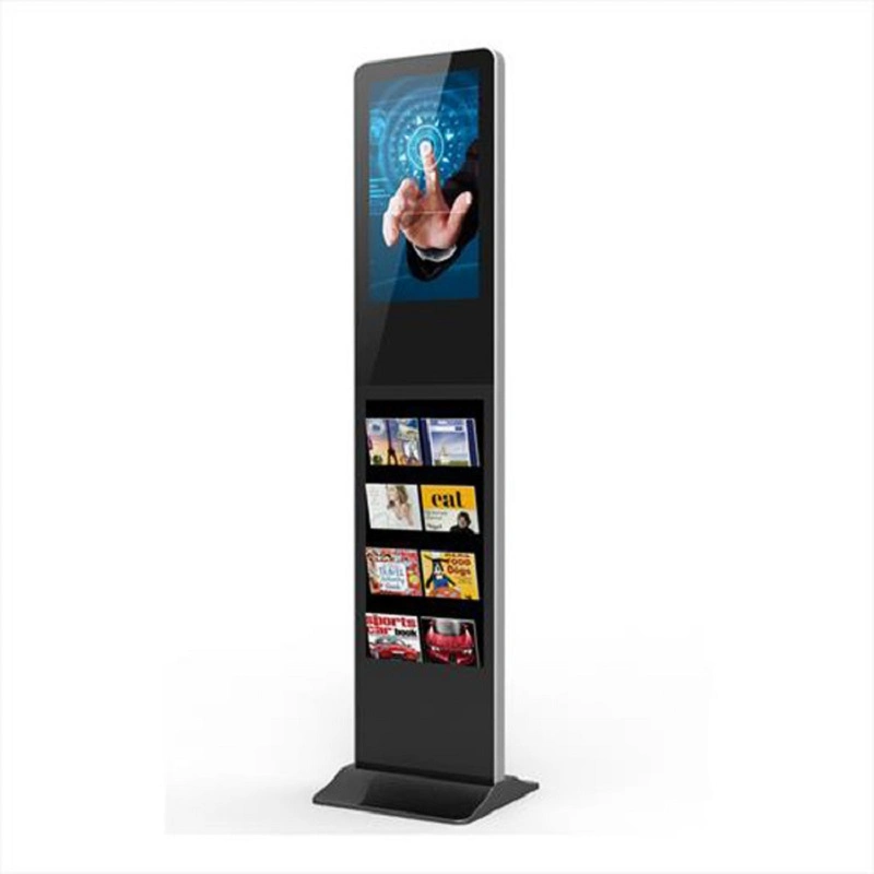 Narrow&Small Type Paper Album Holder LCD Digital Signage Android 21.5inch with Touch Floor Standing Advertising Display