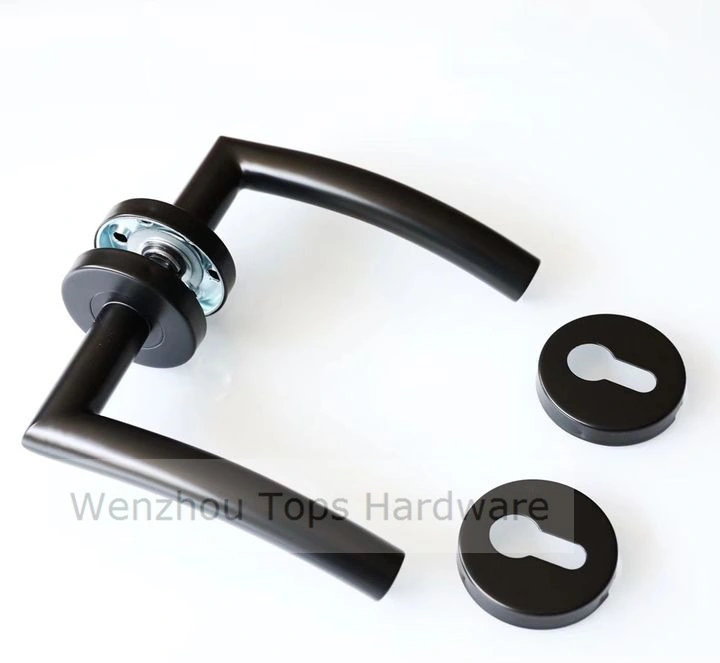 Modern Metal Stainless Steel Interior Door Lever Black Handle