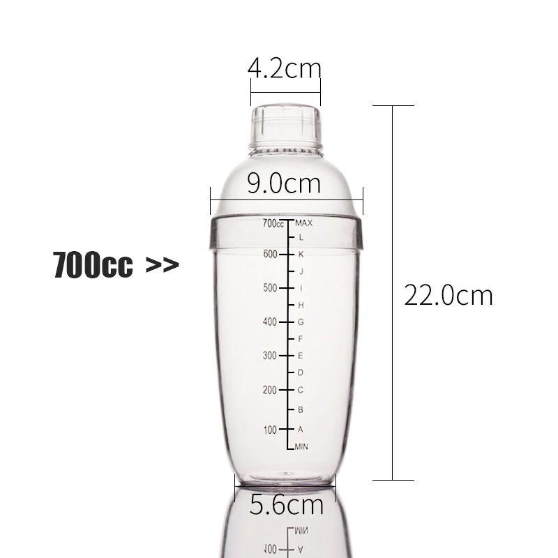 1000ml Big Capacity Plastic Cocktail Shaker with Customized Logo Printed