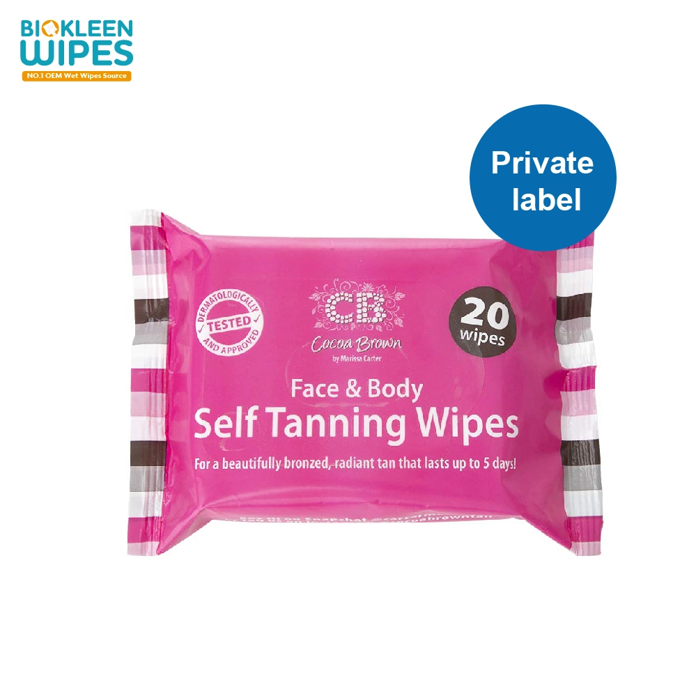 Biokleen Private Label Sun Tan Temoval Wipes Selftan Tanning Prep Wipes After Tan Wipes