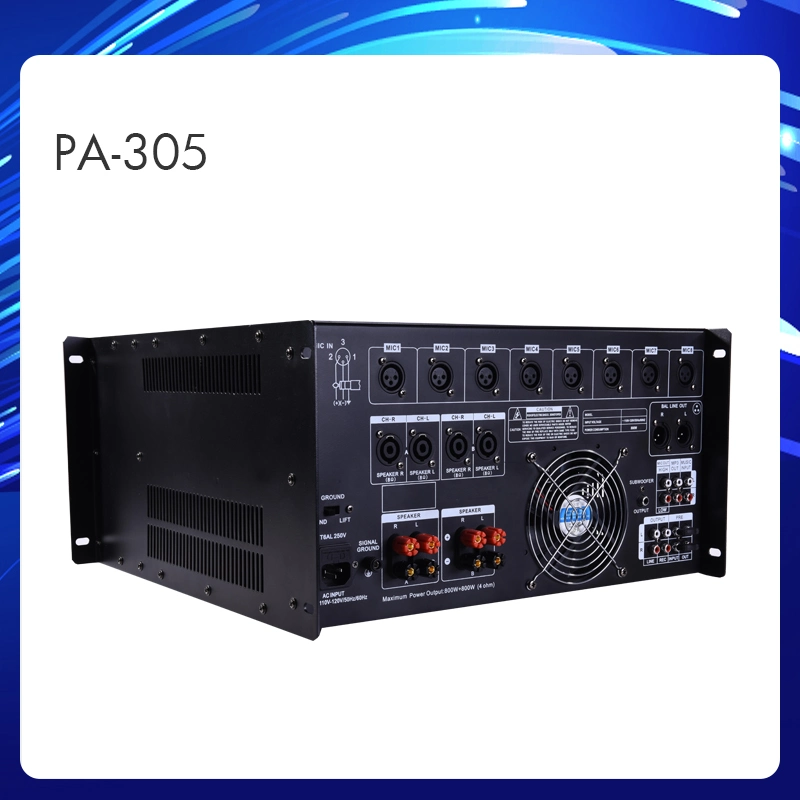 PA-305 500W Professional EQ Karaoke Mixing Amplifier, Built-in Bt, USB Playback