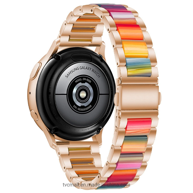 22mm tres Cuentas Pulsera de acero inoxidable Moda elegante resina Pulsera Huawei Watch 3 / 3 PRO / Samsung Galaxy Watch 3 45mm / 46mm / Garmin Venu 2