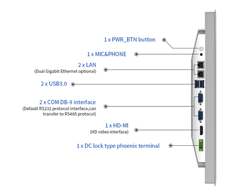 Industrial Pcap Capacitive Touch LCD Panel Monitor 10 12 15 17 19 Inch Touch Screen Monitor Computer Industrial Panel PC