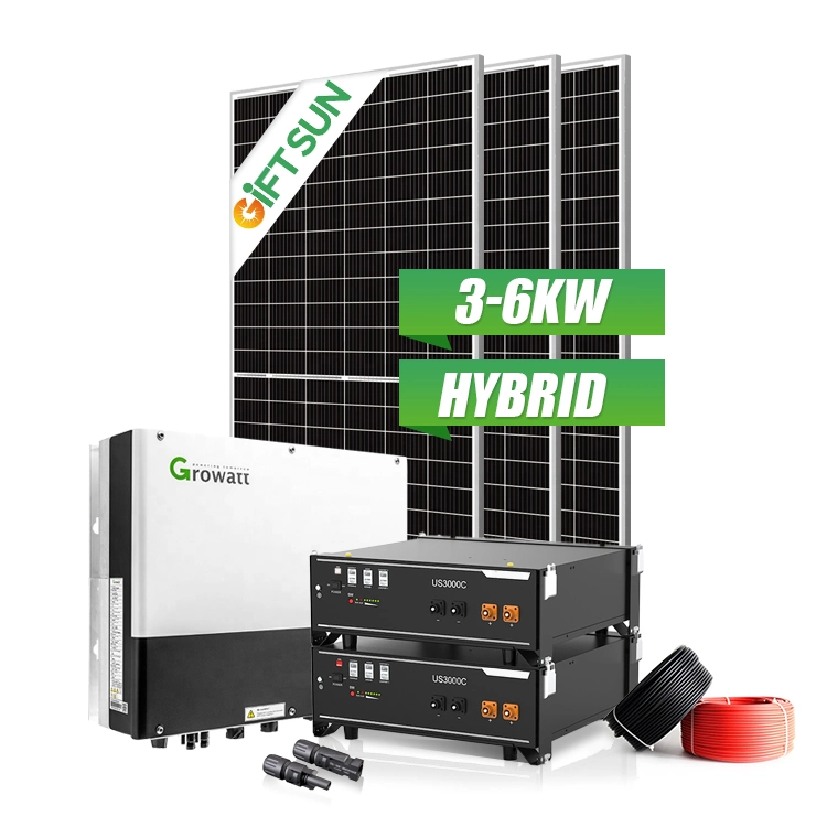 Juego completo de Grid Solar Energy System 3kw 5kw 10KW 10KVA 10 kW 50 fase sistema de Potencia Solar Híbrido 3 KW en el sistema Solar Grid