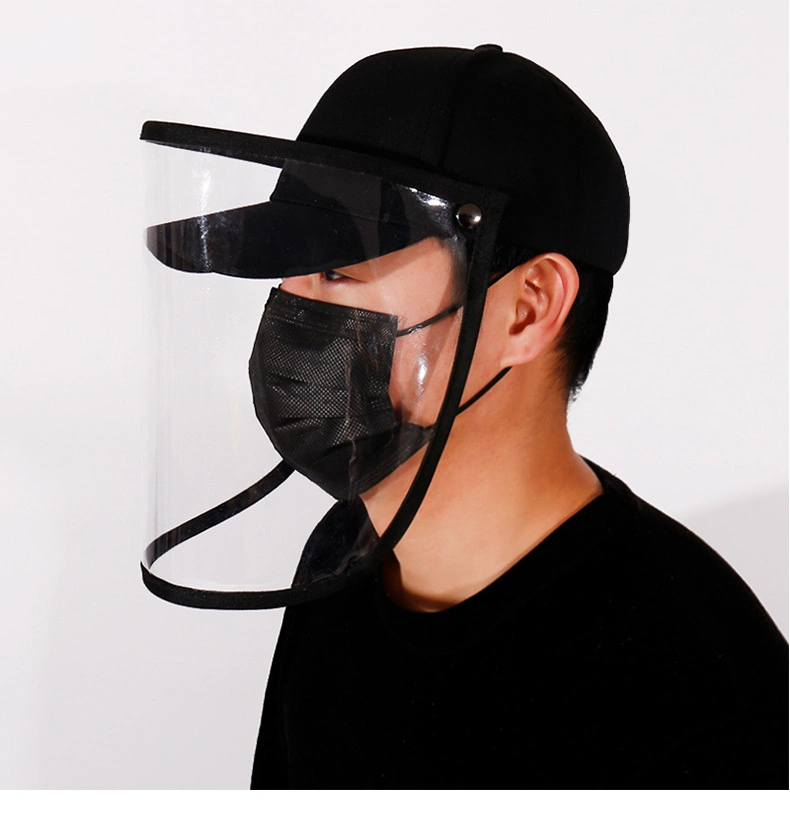 Direct Splash Protection Protective Cap Anti-Epidemic Isolation Anti-Virus Detachable Baseball Cap Hat with Face Shield