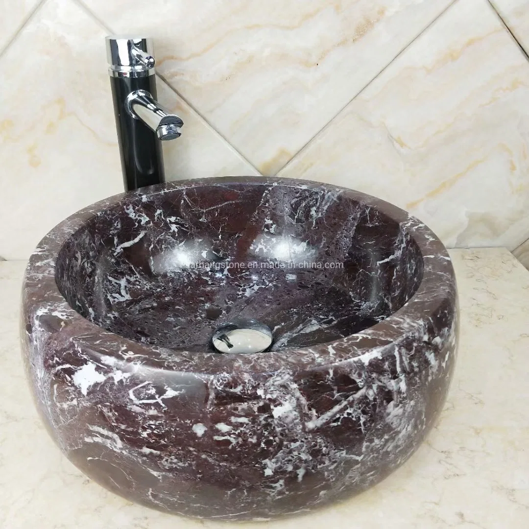 Round design Purple/White/Black/Beige Marble Wash Sink for Countertop