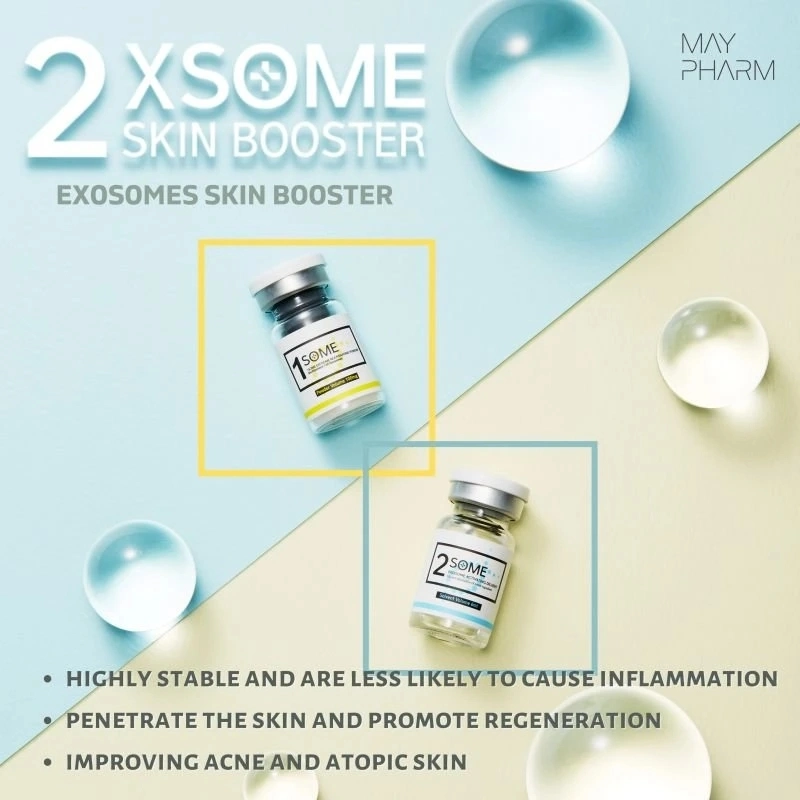 2xsome Exosome polvo potenciador de la piel 1algunos Exosome piel Polvo Booster hialuronato sódico Vitamina C la piel contra piel Skinbooster Winkles inyección de refuerzo