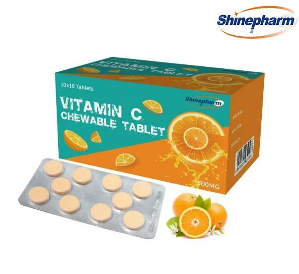 Vitamin C Chewable Tablet 100mg 500mg Health Food Vitamin Supplement with GMP
