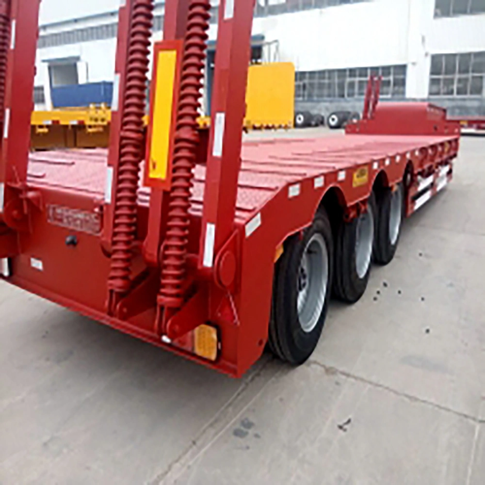 Tri Axle Excavator Transportation Lowboy Lowbed Semitrailer Utility Trailer Low Bed Cargo Truck Trailer