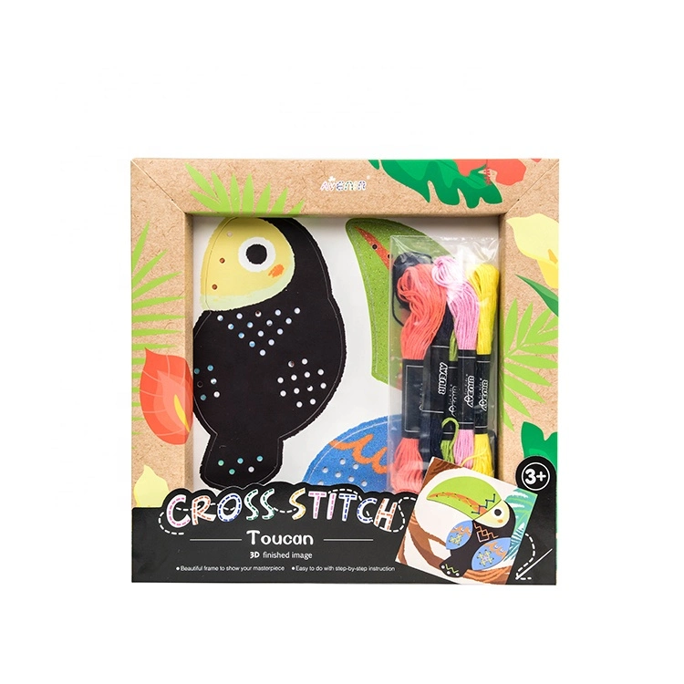 Wholesale/Supplier School Stationery DIY Toy Cross Stitch Set Toucan Cross Stitch Kit