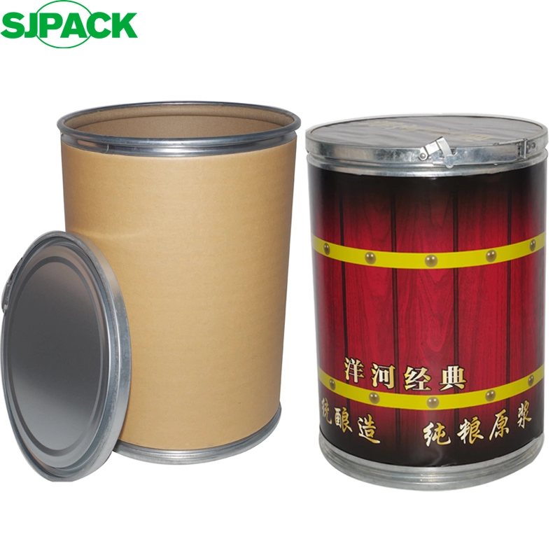 Chemical Drums Packaging 50cmx85cm Round Fiber Drum