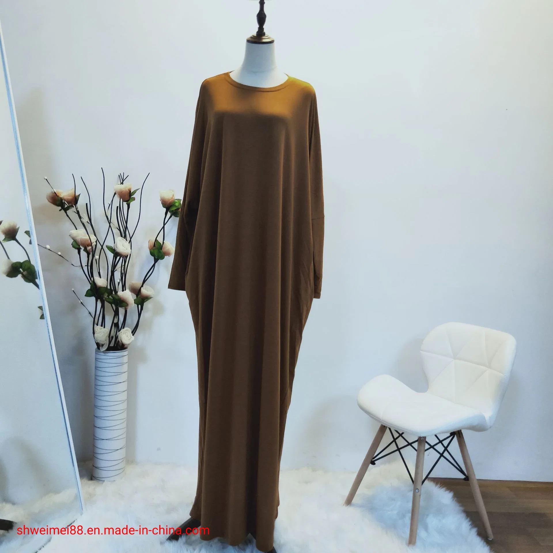 Muslim Maxi Dress Sport Dresses Long Sleeves Casualwear Islamic Hijab Knitwear Abaya