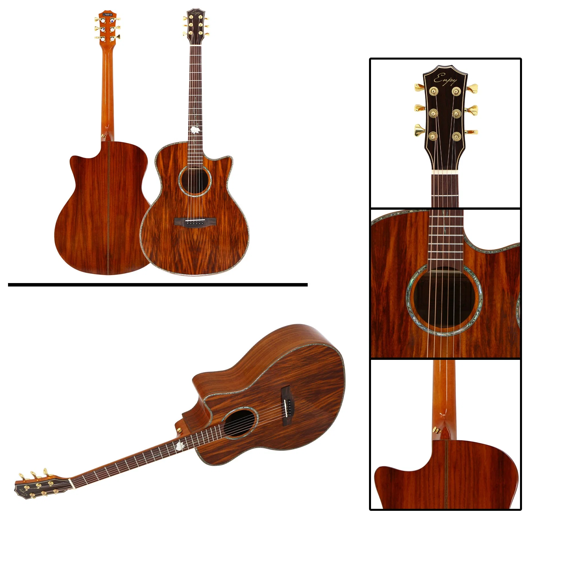 Chinese Factory Dadario String Rosewood Fingerboard Musical Instrument High Gloss Cutway High quality/High cost performance Imported Solid Acacia 41inch Acoustic Guitar