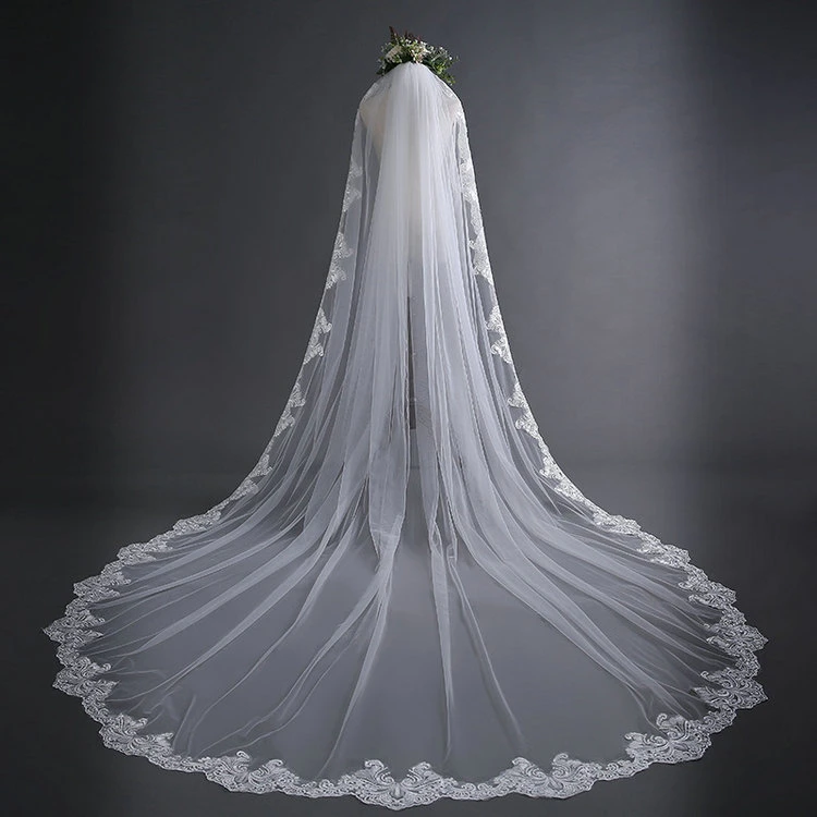 3 M Wide Veil Simple Long Tail Bridal Veil Wedding Accessories