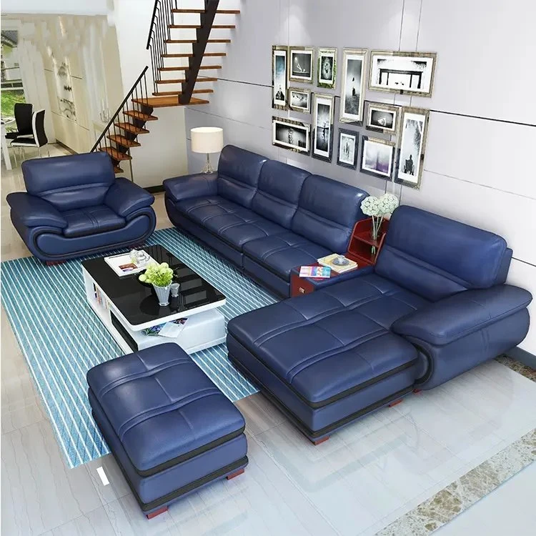 Modern Couch Living Room Sofa Leather High Back Comfortable Home Use Sofa