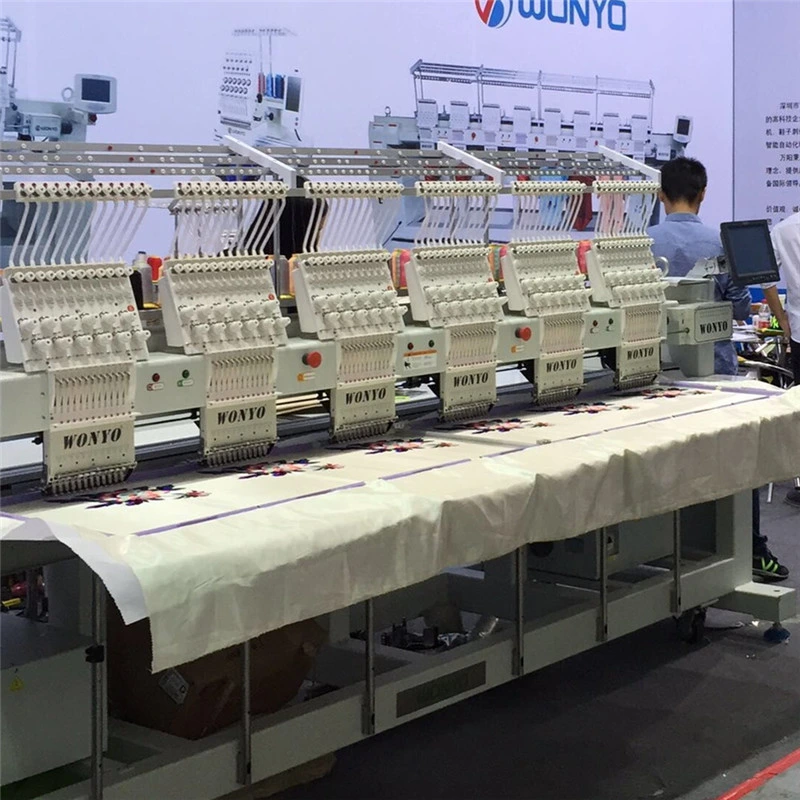 Высокая эффективность Wonyo промышленного использования 6 глав государств компьютерная вышивальная машина для обуви с вышивкой дизайн