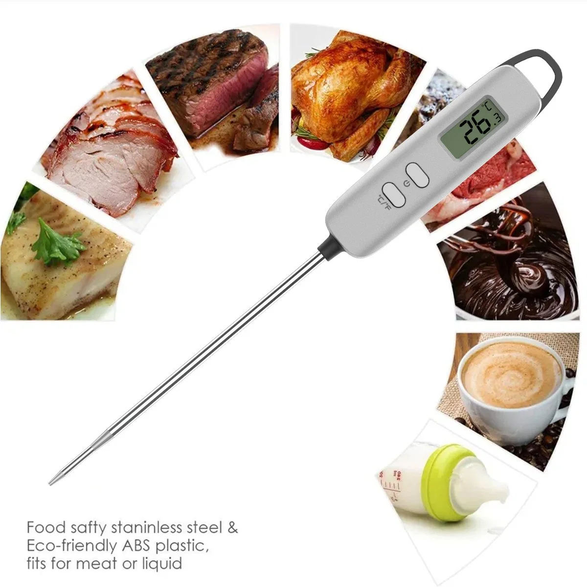 Instant Grill Cooking Accessories Digital Meat Waterproof Thermometer