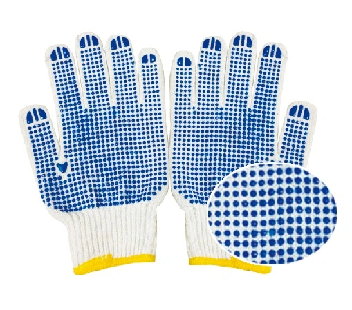 OEM Safety PVC DOT Cotton Knit Working Gloves for Construction