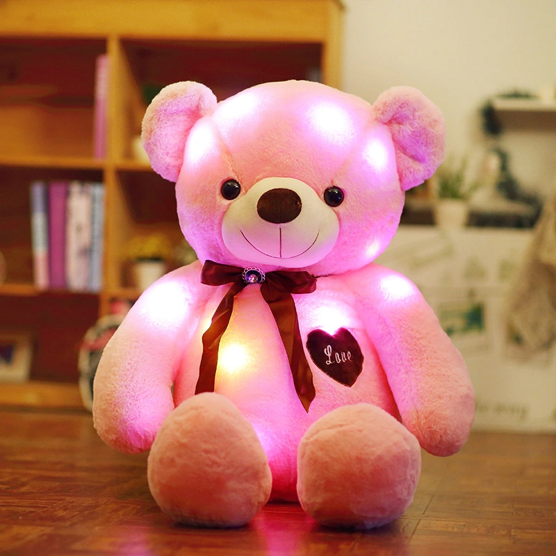 Osito de peluche Animal luces LED en la noche de San Valentín de Bluetooth conectado juguetes de peluche