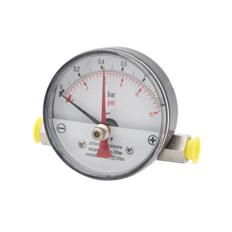 Differential Pressure Gauge with Magnetic Piston Induction LPG/Air Filter Stainless Steel 316L