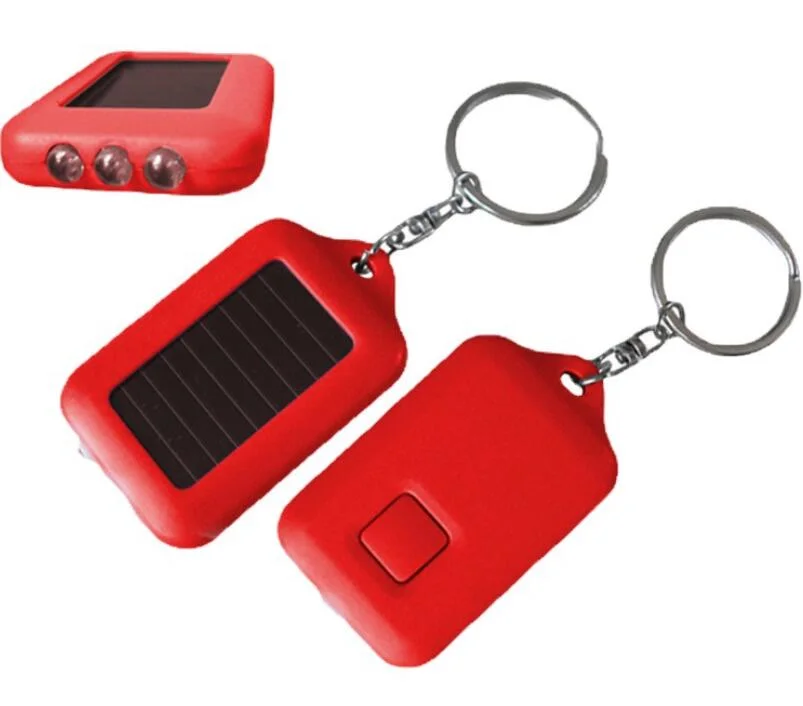 Promotional Gift Solar Flashlight Keychain 3LED Flashlight Solar Keychain