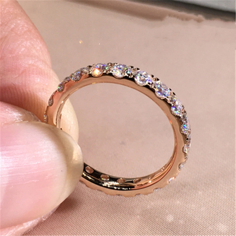 Fashion Luxury Women Ring Micro Paved Big Round Promise Ring