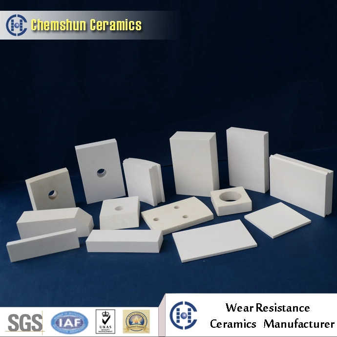 Revestimento de desgaste em cerâmica de alumina resistente ao desgaste usado como revestimentos industriais.