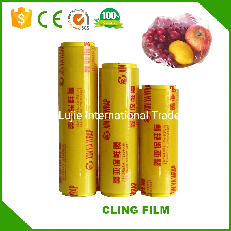 Food Grade Jumbo Roll Form Printed Moisture Proof Customized Soft Factory PVC Cling Film