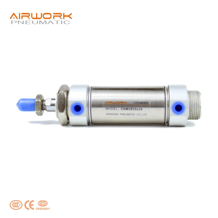 Cm2 Stainless Steel Mini Round Pneumatic Piston 25 mm Stroke Air Cylinder