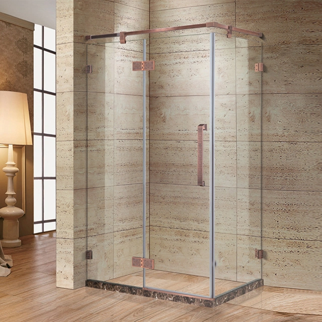 Portes en fibre de verre WC et douche cabine salle de bains d'angle salles de bains en aluminium Salle de douche de luxe avec porte vitrée à cadre