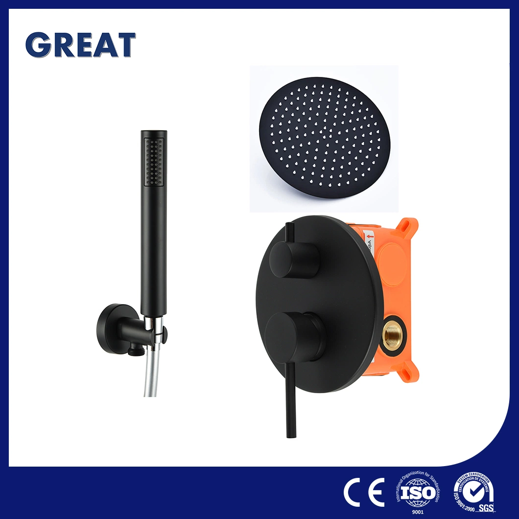 Gran China solo manejar el Grifo de ducha gama alta de la fábrica de sistemas de ducha Gl412603bl49oculta un conjunto de ducha con una caja de techo negro Grifo de ducha y establecer