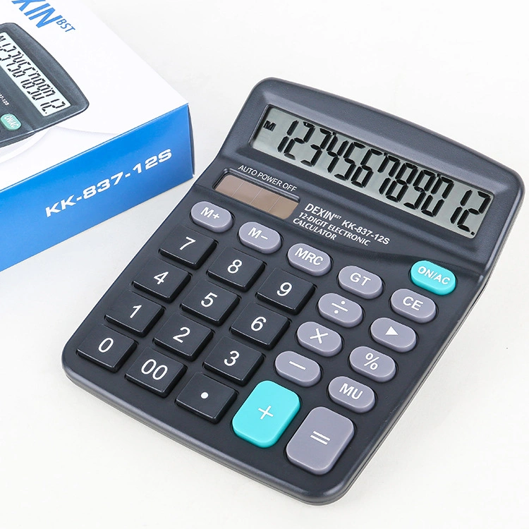 12 Digits Office Calculator Solar and Battery Dual Power Calculator