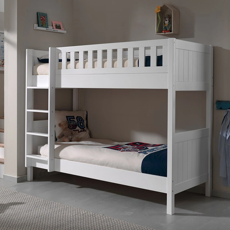 سرير أبيض من الخشب الصلب الثلاثي السرير 3 أسرة توأم نوم الأطفال، يمكن أن يتم فصلها إلى سرير مفرد وسرير مزدوج